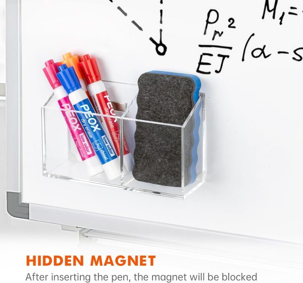 BEYGORM Magnetic Dry Erase Marker Holder for Whiteboard,Non-slip Acrylic Magnet Pen Holder for Fridge Refrigerator,Locker Organizer for Work,Locker Accessories,Pencil Cup for Desk,Marker Organizer - Image 4