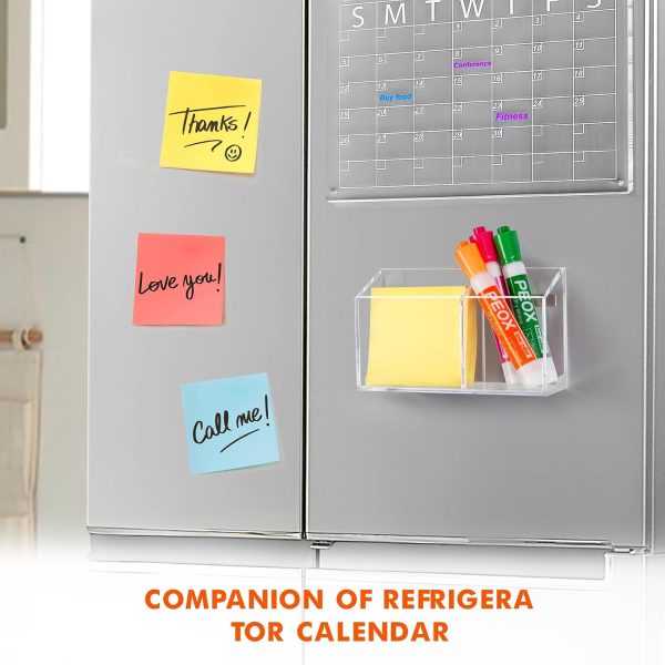 BEYGORM Magnetic Dry Erase Marker Holder for Whiteboard,Non-slip Acrylic Magnet Pen Holder for Fridge Refrigerator,Locker Organizer for Work,Locker Accessories,Pencil Cup for Desk,Marker Organizer - Image 3